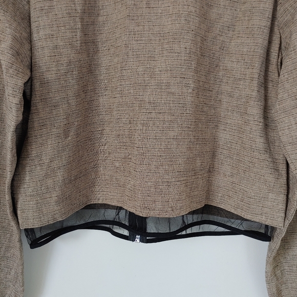 Skunkfunk Basilia Linen Bomber Jacket Size Medium Tan - Picture 14 of 16